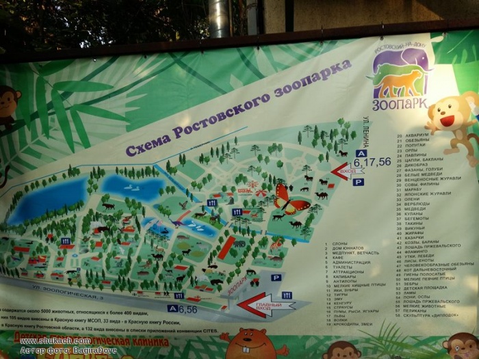 Схема ростовского зоопарка