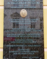 Памятная доска Брониславу Потоцкому, г. Быдгощ