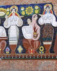 Мозаичное панно на стене Дома Культуры в с. Думанцы