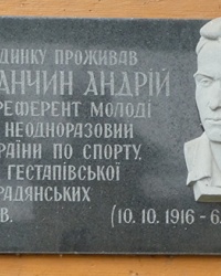 Мемориальна дошка Стефуранчин Андрій (Чемпіон України) с. Соколівка