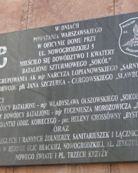 м. Варшава. Меморіальна дошка бійцям батальйону «Сокіл».