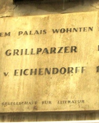 м. Відень. Меморіальна дошка Францу Грильпарцеру і Йозефу Ейхендорфу. 