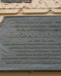 м. Краків. Меморіальна дошка Івоні Боровицькій.