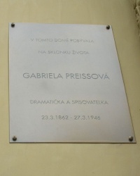 м. Прага. Меморіальна дошка Габріелі Прейсовій.